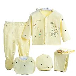 Gajaous 5 STÜCKE Neugeborene 0-3M Jungen Mädchen Baby Baumwolle Kleidung Tops Hut Hosen Anzug Outfit Sets OneSize von Gajaous