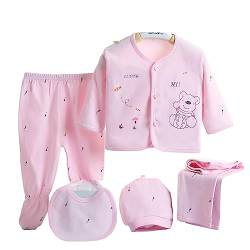 Gajaous 5 STÜCKE Neugeborene 0-3M Jungen Mädchen Baby Baumwolle Kleidung Tops Hut Hosen Anzug Outfit Sets OneSize von Gajaous