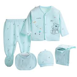 Gajaous 5 STÜCKE Neugeborene 0-3M Jungen Mädchen Baby Baumwolle Kleidung Tops Hut Hosen Anzug Outfit Sets OneSize von Gajaous