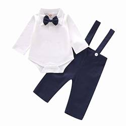 Gajaous Baby Jungen Taufanzug Gentleman Bekleidungssets Kleinkind Jungen Langarm Krawatte Hochzeit Anzug für Frühling Herbst von Gajaous