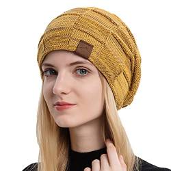 Gajaous Damen Beanie Mütze Warme gefütterte Feinstrick Herren Mütze Fleece Innenfutter Unisex Wintermütze von Gajaous