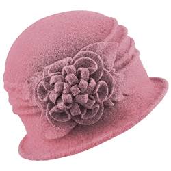 Gajaous Frauen Cloche Hüte Bucket Hat Französische Baskenmütze Vintage Floral Wollkleid Klassischer Hut der 1920s von Gajaous