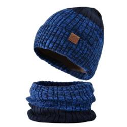 Gajaous Unisex Winter Beanie Mütze Schal Set, lässige Strickmütze für Frauen, Fleece gefütterte Beanies für Männer, warme Mützen & Nackenwärmer Set von Gajaous