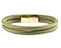 Segeltau Armband Geflochten Nautisch mit Magnetverschluss Seil Armbänder Maritim Surferarmband Galeara Noa (Grun - Gold, 215) von Galeara design