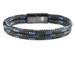 Segeltau Armband Geflochten Nautisch mit Magnetverschluss Seil Armbänder Maritim Surferarmband Galeara Noa (Noa Schwarz - Blau, 175) von Galeara design