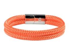 Segeltau Armband Geflochten Nautisch mit Magnetverschluss Seil Armbänder Maritim Surferarmband Galeara Noa (Noa orange - schwarz, 175) von Galeara design