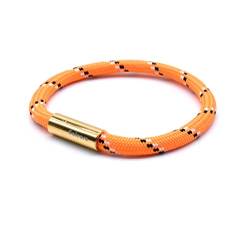 Segeltau Armband Schwarz Damen Herren Geflochten Rui Nautisch mit Magnetverschluss Seil Armbänder Maritim Surferarmband Galeara (Riu Orange Gold, 175) von Galeara design