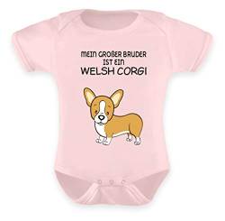 Galeriemode Baby Strampler Welsh Corgi Hund Junge Mädchen mit Aufdruck Baby Body - Baby Body -12-18 Monate-Puder Rosa von Galeriemode