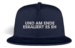 Galeriemode Und am Ende eskaliert es eh Basecap - Kappe -Einheitsgröße-Oxford Navy von Galeriemode