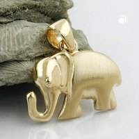 Anhänger 10x15mm Elefant matt-glänzend 9Kt GOLD von Gallay