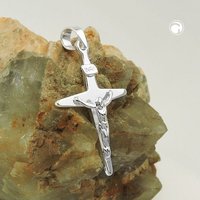 Anhänger 25x17mm Kreuz mit Jesus glänzend Silber 925 von Gallay