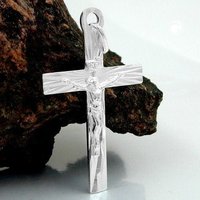 Anhänger 34x21mm Kreuz mit Jesus glänzend Silber 925 von Gallay