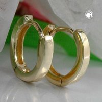 Creole Ohrring 12x2mm Klappscharnier glänzend 9Kt GOLD von Gallay