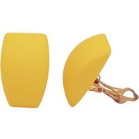 Gallay Paar Ohrclips Ohrring 27x17mm Trapez gelb matt Kunststoff-Bouton (1-tlg) von Gallay