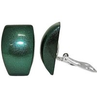 Gallay Paar Ohrclips Ohrring 27x17mm Trapez grün-metallic glänzend Kunststoff-Bouton (1-tlg) von Gallay