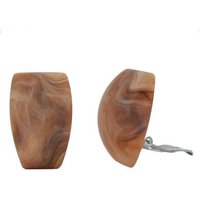 Gallay Paar Ohrclips Ohrring 27x17mm Trapez horn-marmoriert matt Kunststoff-Bouton (1-tlg) von Gallay