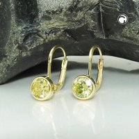 Ohrbrisur Ohrring 15x7mm Zirkonia grün 9Kt GOLD von Gallay