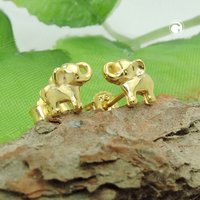 Ohrstecker Ohrring 6x7mm kleiner Elefant glänzend 9Kt GOLD von Gallay