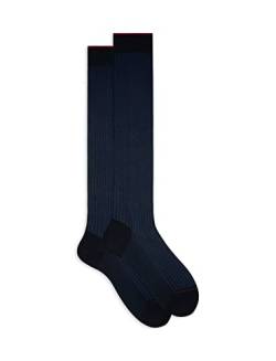 Gallo - Men's Long Blue/royal Twin-rib Cotton Socks von Gallo