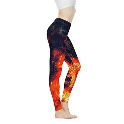 Gambo Mode 3D Druck Yoga Hosen für Frauen Leggings Hohe Taille Enge Laufen, fire, XXX-Large von Gambo