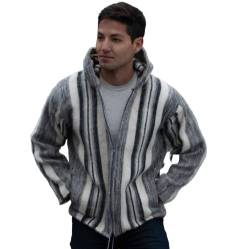 Gamboa Alpaka Cardigan mit Kapuze Herren Pullover Leichte Strickjacke Sweatjacke Winter von Gamboa