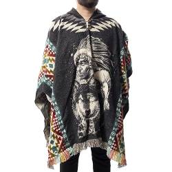 Gamboa Alpaka Wolle Poncho Herren Decke Ponchos Kapuze Cape Pancho Männer Mexikanischer Wollponcho Winter Cowboy Hippie Jacke von Gamboa