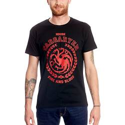 Elbenwald Game of Thrones T-Shirt House Targaryen University Look Frontprint für Herren schwarz - S von Game of Thrones