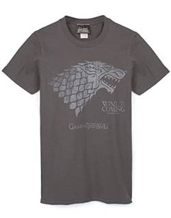 Spiel von Thrones T-Shirt Herren Stark Direwolf Holzkohle Kurzarm Top M von Game of Thrones