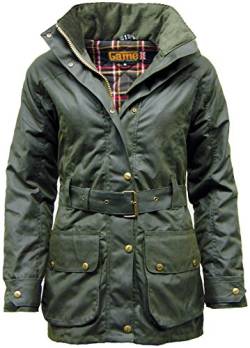 GAME Cantrell Padded Antique Ladies Waxed Jacket Olive von Game