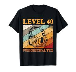 40.Geburtstag Gaming Video Gamer Level 40 freigeschaltet T-Shirt von Gamer Geburtstag Zocker Level Unlocked