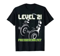 21. Geburtstag Jungen Video Gamer Level 21 Unlocked Männer T-Shirt von Gamer Geburtstag Zocker Männer Spieler Jungen