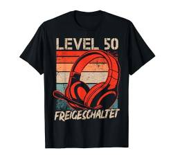 50. Geburtstag Jungen Video Gamer Level 50 Unlocked Männer T-Shirt von Gamer Geburtstag Zocker Männer Spieler Jungen