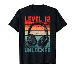 12. Geburtstag Jungen Video Gamer Level 12 Unlocked Kids T-Shirt von Gamer Geburtstag Zocker Video Spieler Kinder Jungs