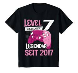 Kinder Level 7 Jahre Mädchen Gamer Girl Zocker 2017 Geburtstag T-Shirt von Gamer Girl Geburtstag Mädchen Geschenkideen 2024