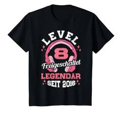 Kinder Level 8 Jahre Mädchen Gamer Girl Zocker 2016 Geburtstag T-Shirt von Gamer Girl Geburtstag Mädchen Geschenkideen 2024