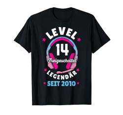 Level 14 Jahre Mädchen Gamer Teenager Zocker 2010 Geburtstag T-Shirt von Gamer Girl Geburtstag Mädchen Geschenkideen 2024