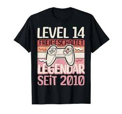Level 14 Jahre Mädchen Gamer Teenager Zocker 2010 Geburtstag T-Shirt von Gamer Girl Geburtstag Mädchen Geschenkideen 2024