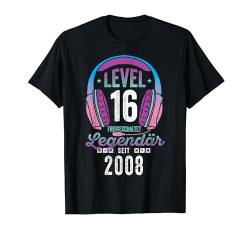 Level 16 Jahre Mädchen Gamer Teenager Zocker 2008 Geburtstag T-Shirt von Gamer Girl Geburtstag Mädchen Geschenkideen 2024