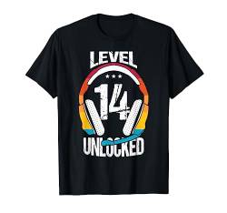 14. Geburtstag Cooles Gamer Jungen Männer Level 14 Unlocked T-Shirt von Gamer & Zocker Geburtstag Geschenke Männer Jungen