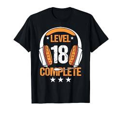 18. Geburtstag Cooles Gamer Jungen Männer Level 18 Complete T-Shirt von Gamer & Zocker Geburtstag Geschenke Männer Jungen