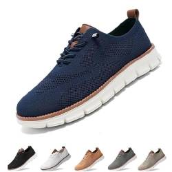 Gamfoam Wearbreeze-Schuhe for Herren, Bootsschuhe for Hineinschlüpfen mit Fußgewölbeunterstützung, Wearbreeze-Schuhe for Herren, besonders Bequeme Schuhe(Color:Dark Blue,Size:10) von Gamfoam