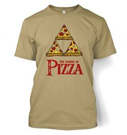 Legend Of Pizza Männer T-Shirt (groß (42/44")/Tan) von Gaming Tshirts By Big Mouth