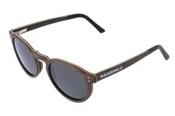 Gamswild Holzbrille WM0014 Sonnenbrille Panto Mode Brille Damen Herren | braun | grau |, Farbe: Grau von Gamswild