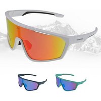 Gamswild Monoscheibensonnenbrille UV400 Sonnenbrille Skibrille Fahrradbrille TR90 tolles Design Damen Herren Unisex, Modell WS5838 in, grün, blau, weiß von Gamswild