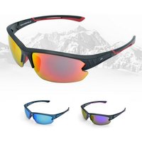 Gamswild Sportbrille UV400 Sonnenbrille Skibrille Fahrradbrille Halbrahmenbrille Damen, Herren Modell WS6028 in, blau, rot-orange, violett von Gamswild