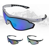 Gamswild Sportbrille UV400 Sonnenbrille Skibrille Fahrradbrille TR90 Damen Herren, Modell WS7534 in weiß, blau, grün von Gamswild