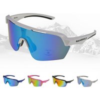 Gamswild Sportbrille UV400 Sonnenbrille Skibrille Fahrradbrille extra große Scheibe Damen, Herren Modell WS7138 in, pink, weiß, blau, schwarz, mintgrün von Gamswild