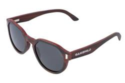 Gamswild WM0013 Holzbrille Sonnenbrille Panto Mode Brille Damen Herren | pink | braun | grau |, Farbe: Grau von Gamswild