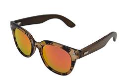 Gamswild WM1328 Sonnenbrille Bambus Modebrille Brille Damen Herren Unisex | rot-orange | grün | pink, Farbe: Rot Orange von Gamswild
