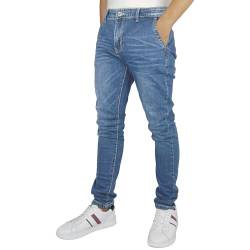 Gandy Herren-Jeans, 5 Taschen, Gerades Bein, Elastische Hose Hohe Taille, Normale Passform, LS782, Hellblau, 34W/28L von Gandy
